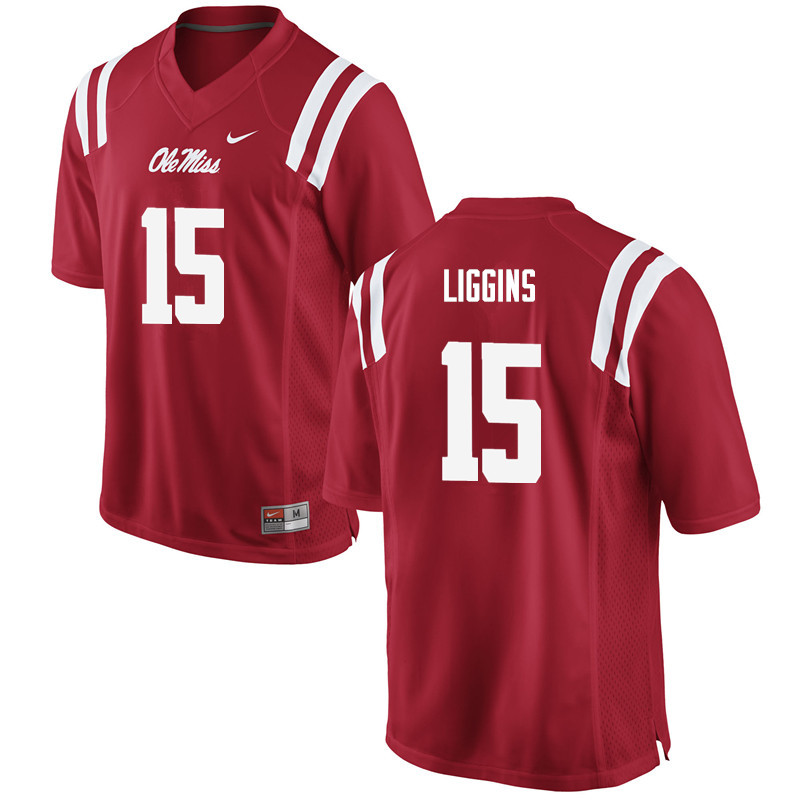 Men Ole Miss Rebels #15 Jeremy Liggins College Football Jerseys-Red
